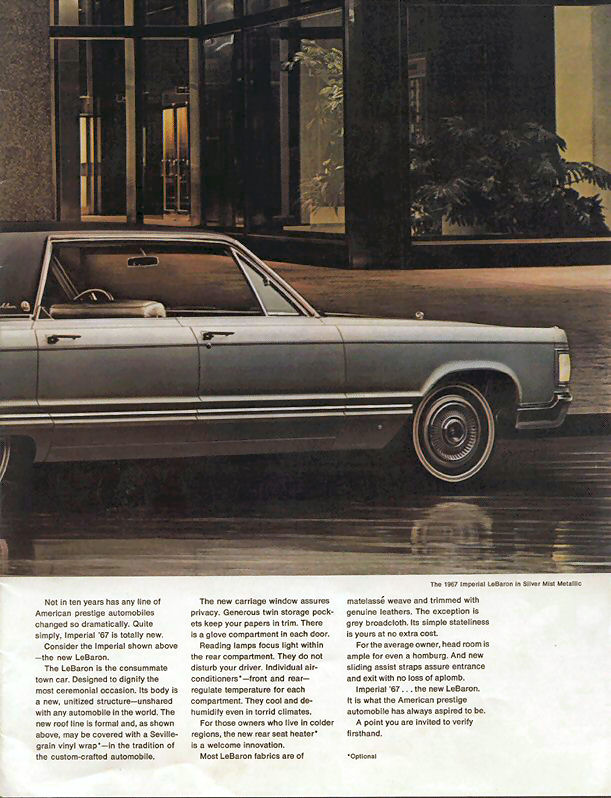 1967 Chrysler Imperial Brochure Page 16